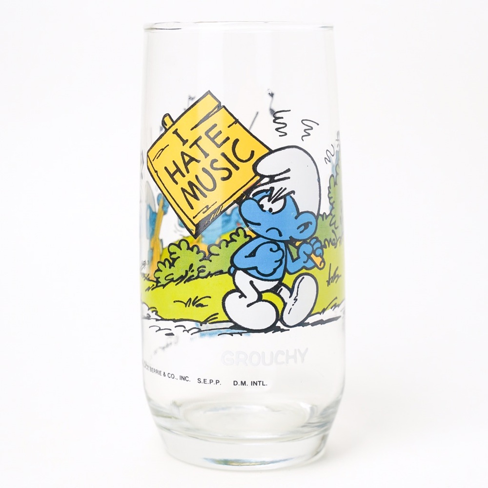 Vintage Smurf Glass 1982 Collectible Playing Music - Picture 2 of 9